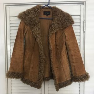 Ann Taylor Lamb Fur & Suede Leather Penny Lane Jacket XS